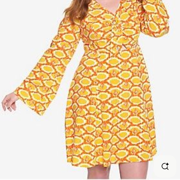 Her Universe Vibrant Yellow and Orange Floral Dress - Picture 1 of 7